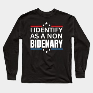 I identify as non Bidenary American vintage style (v15) Long Sleeve T-Shirt